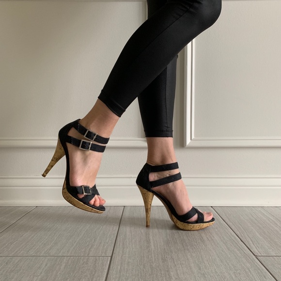 {Deb} Black Sandal Heels - Picture 3 of 6